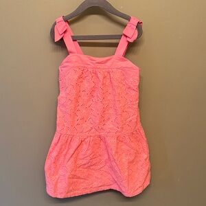 Janie and Jack Pink Eyelet Sundress with Bow Straps